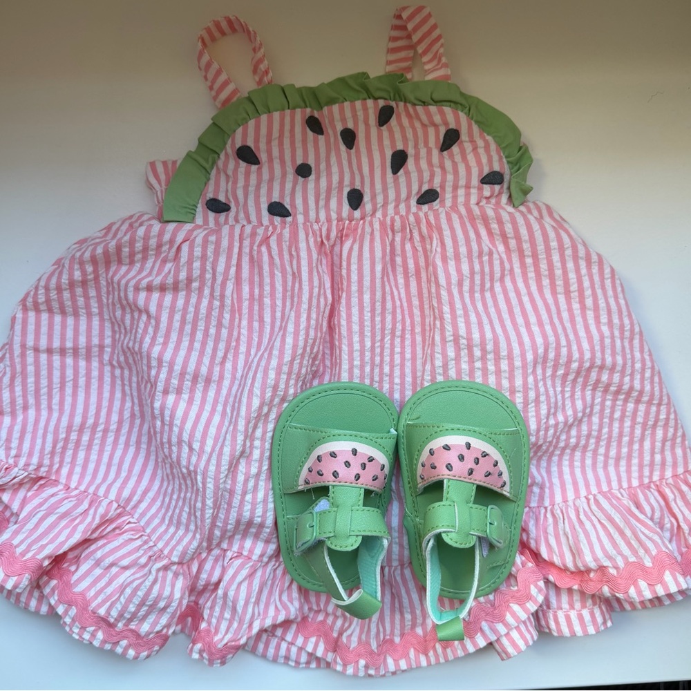Baby girl watermelon outfit set with shoes